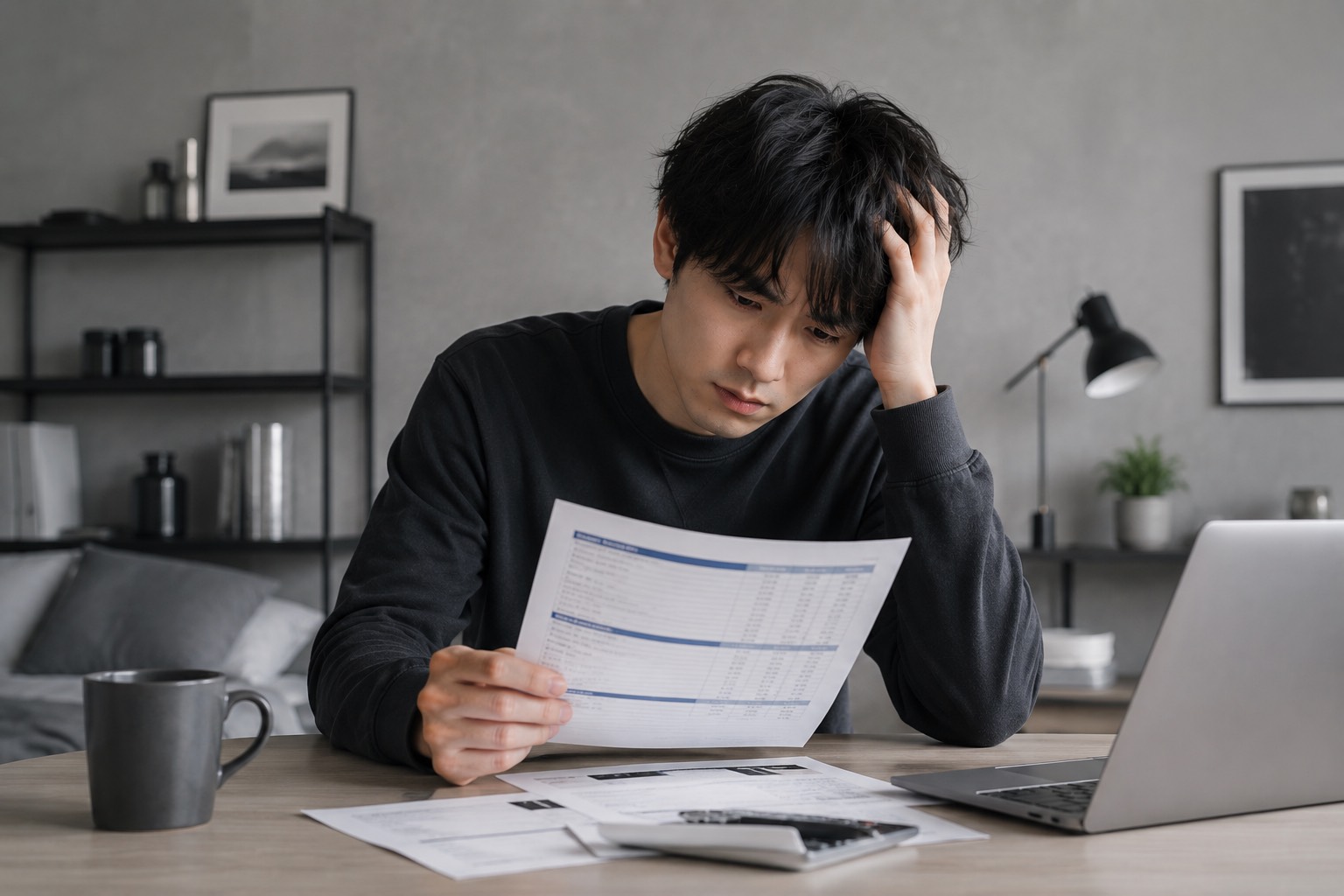 高い初期費用の請求に悩む様子