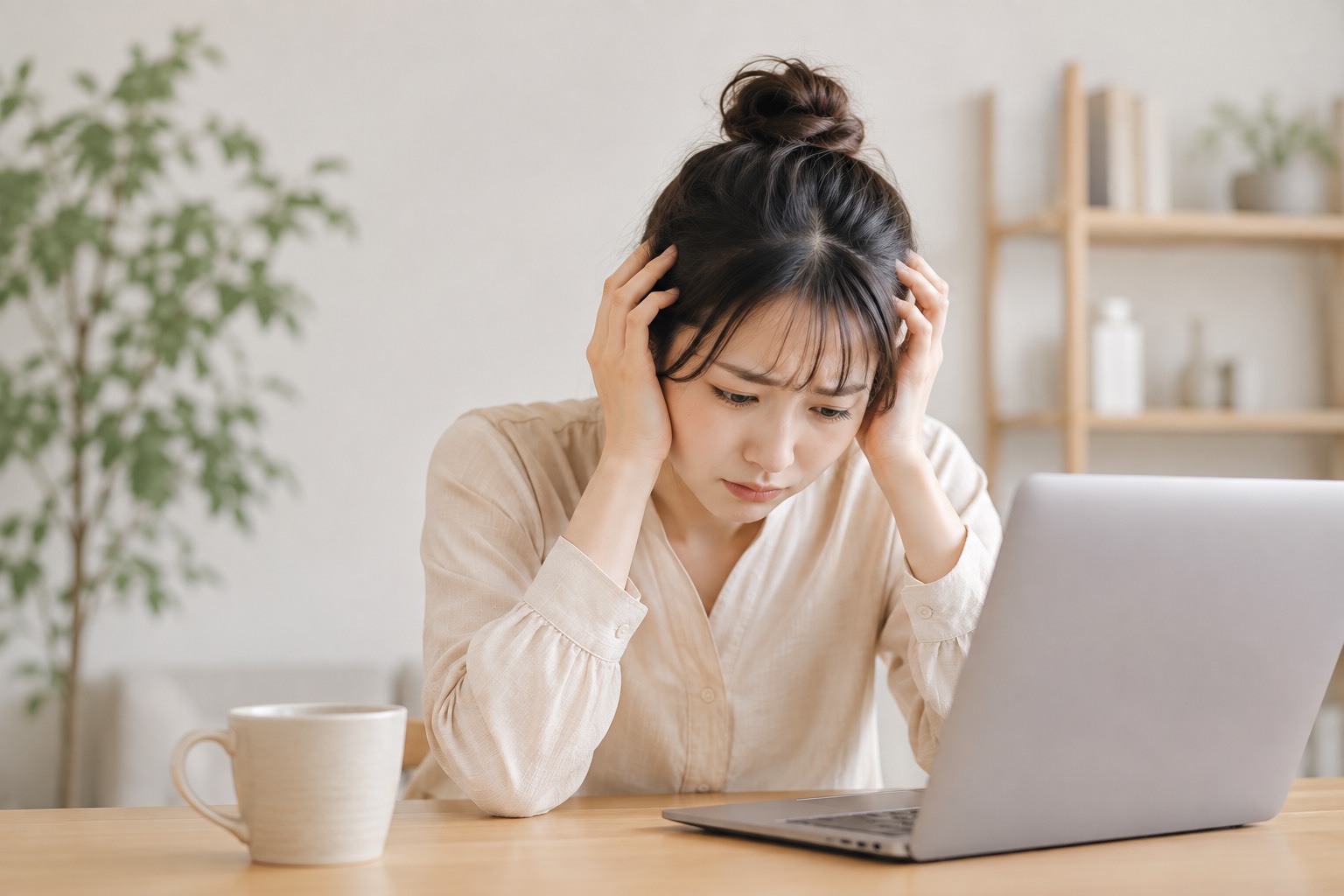 希望のお部屋が見つからず悩む様子