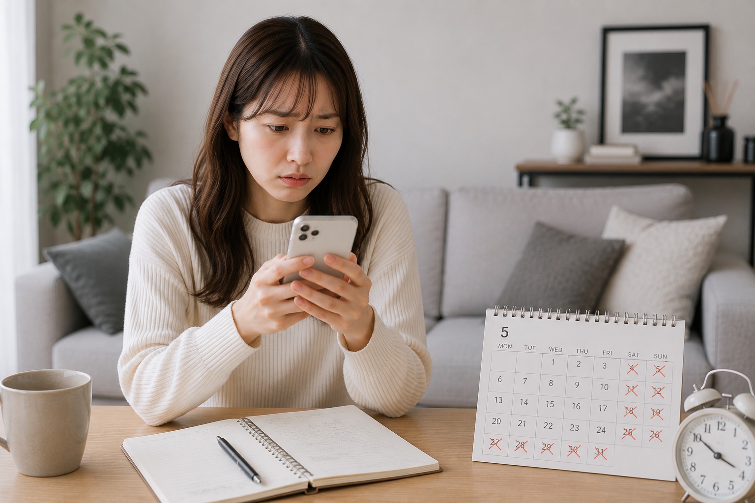 来店や内見の時間が取れず悩む様子